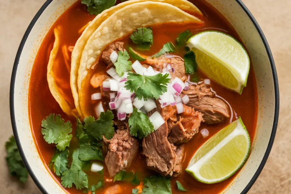 What is Birria taco soup made of?
