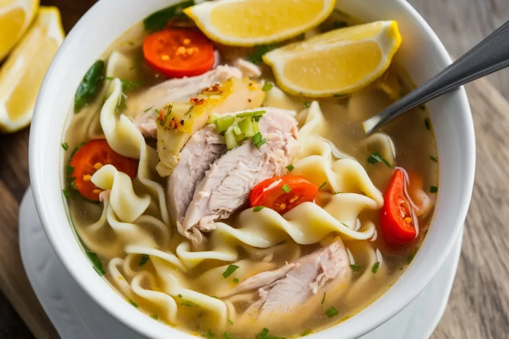 Why do people put lemon juice in chicken noodle soup?