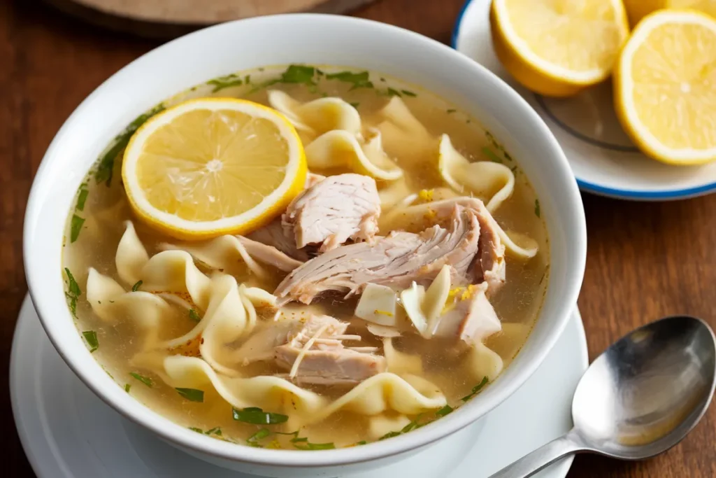 Why do people put lemon juice in chicken noodle soup?