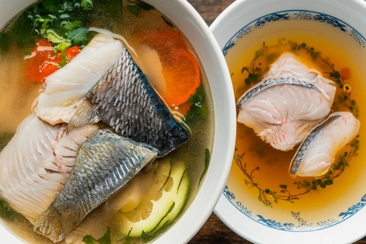 What is the difference between fish soup and fish broth?