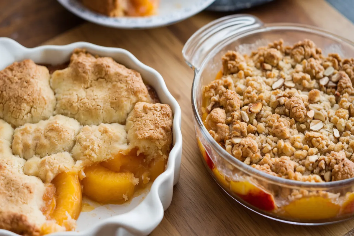 What's the difference between a peach cobbler and a crumble