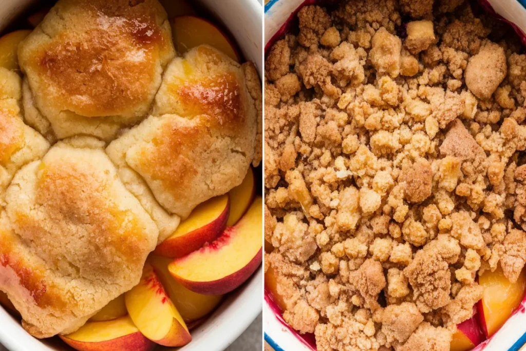 What's the difference between a peach cobbler and a crumble