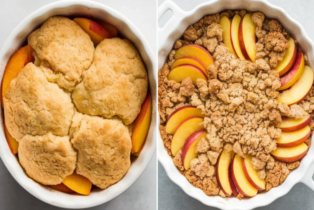 What's the difference between a peach cobbler and a crumble