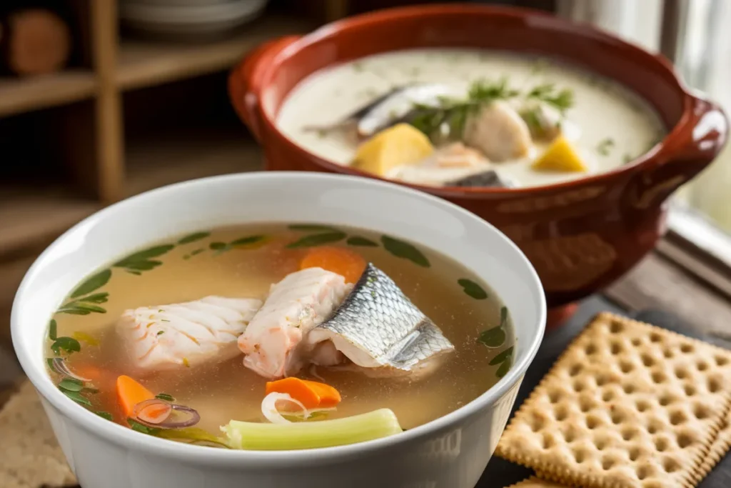 What's the difference between fish soup and fish chowder?
