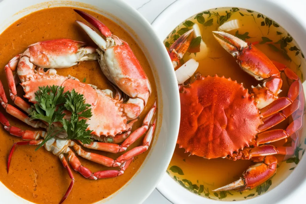 What is the difference between she-crab soup and crab soup?