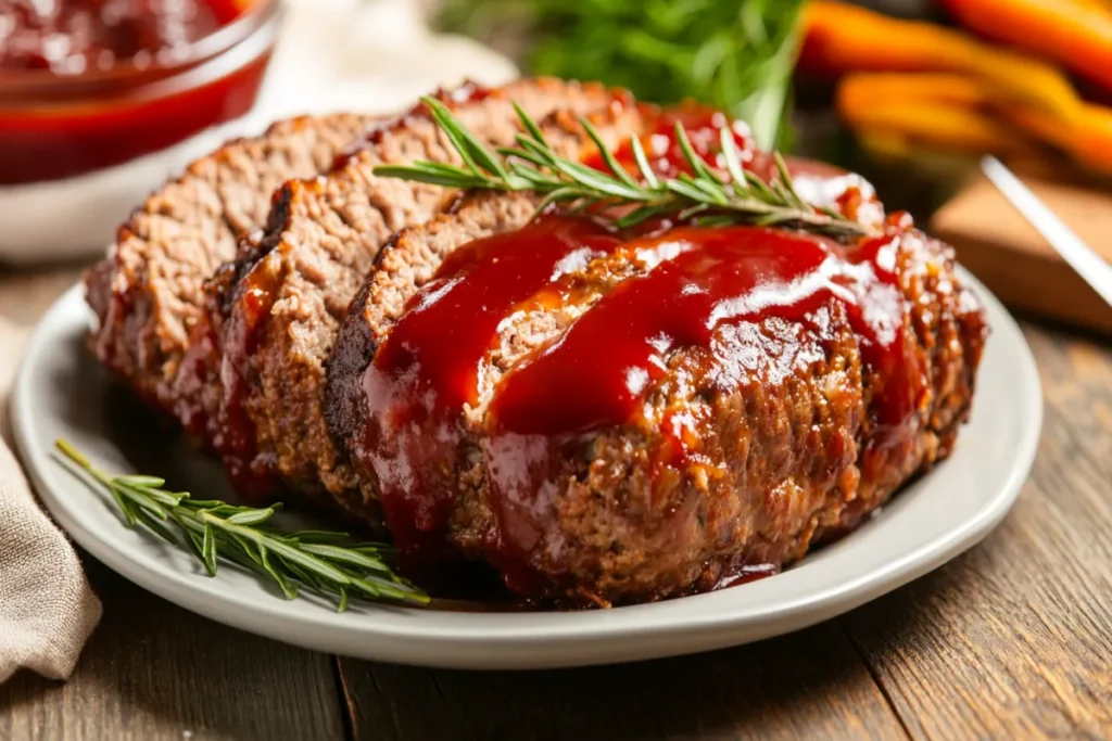 What is the sauce on meatloaf made of?