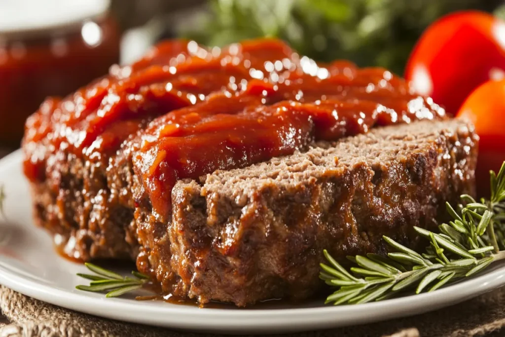 What is the sauce on meatloaf made of?