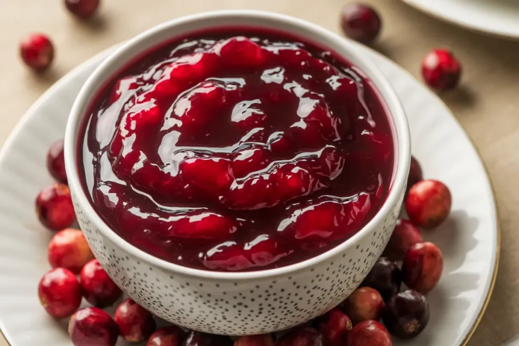 What thickens cranberry sauce?