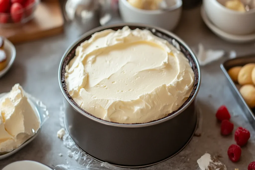 Assembling the Mousse Cake