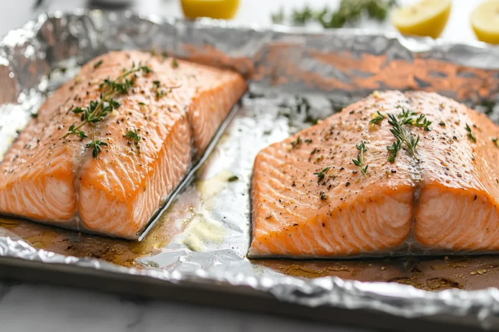 Should salmon be baked covered or not?