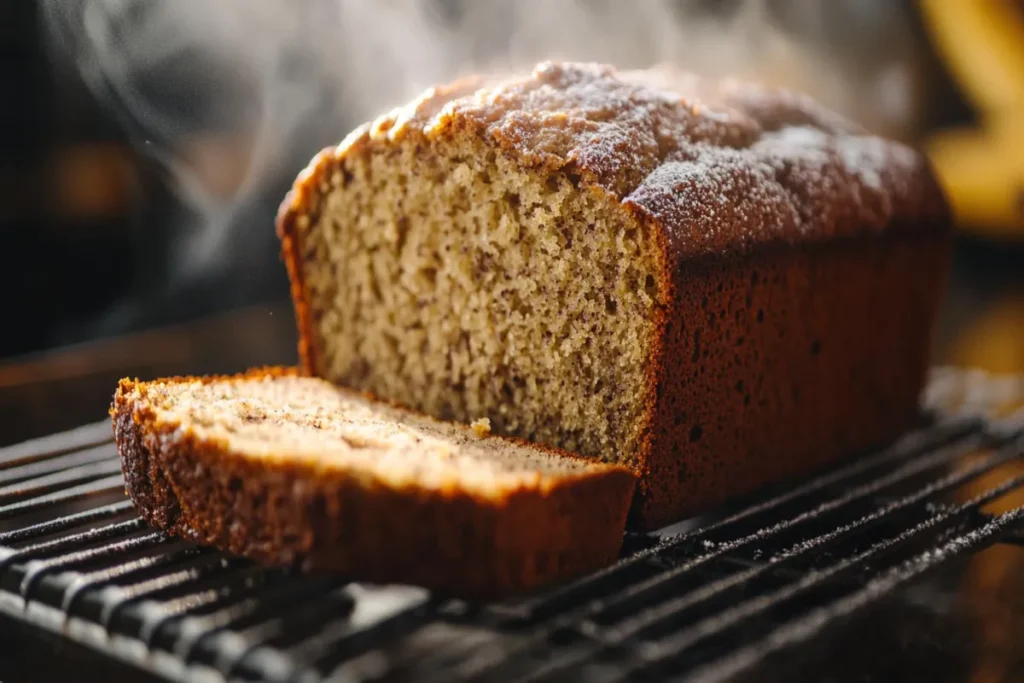 Why does banana bread collapse after baking?