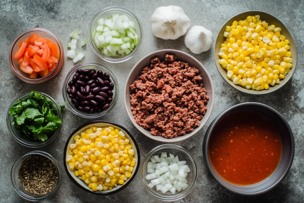 What are the ingredients for taco soup?