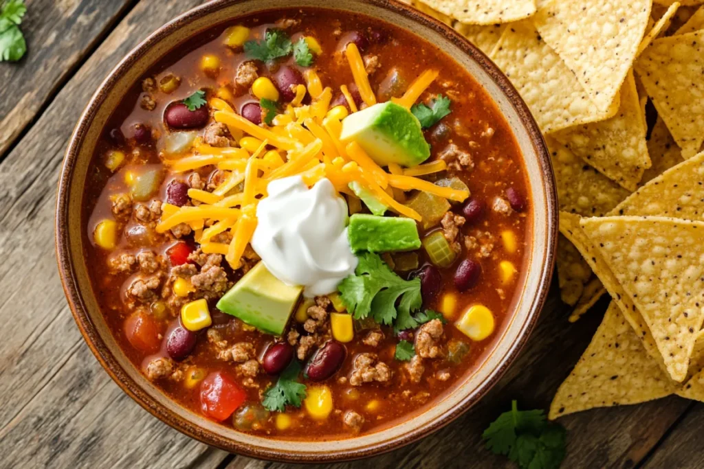 What are the ingredients for taco soup?