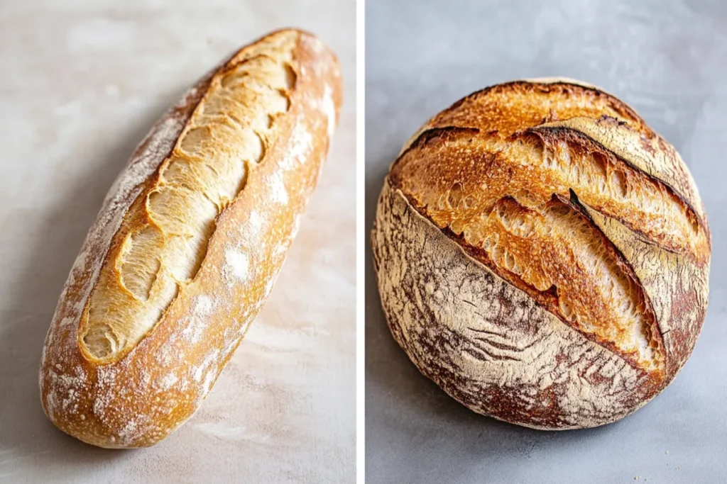 What is the difference between French loaf and sourdough bread?