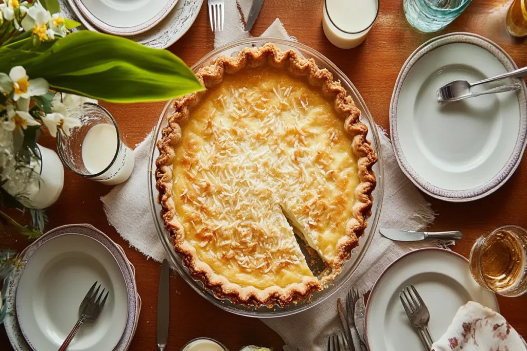 What is coconut custard pie made of?