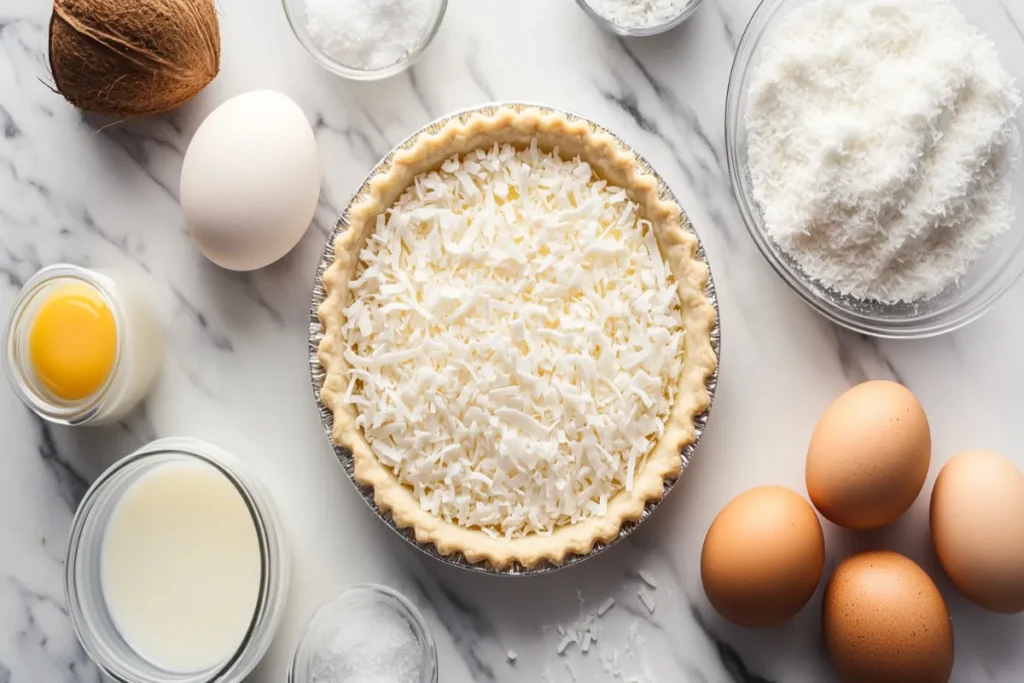 What is coconut custard pie made of?