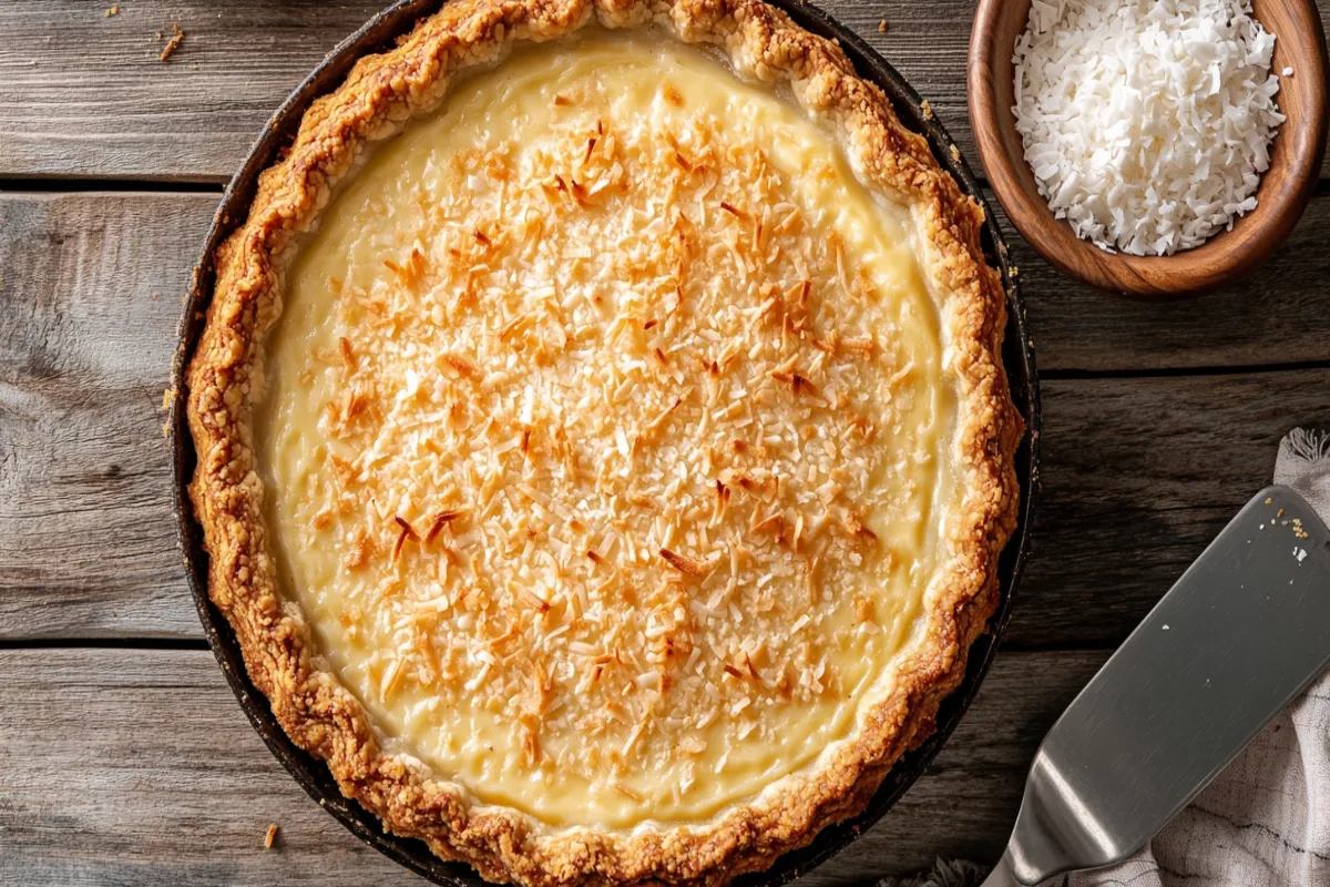 What is coconut custard pie made of?